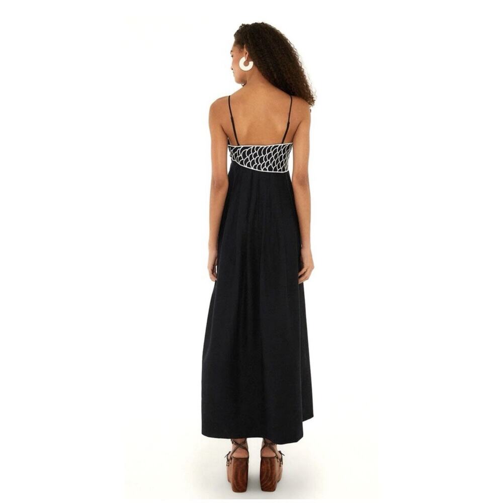 FARM Rio Fish Top Maxi Dress Black Resort Boho Chic Linen Art Deco Dress NWT XXS - Picture 4 of 15